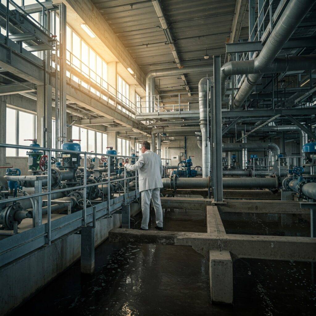 estação de tratamento de água industrial