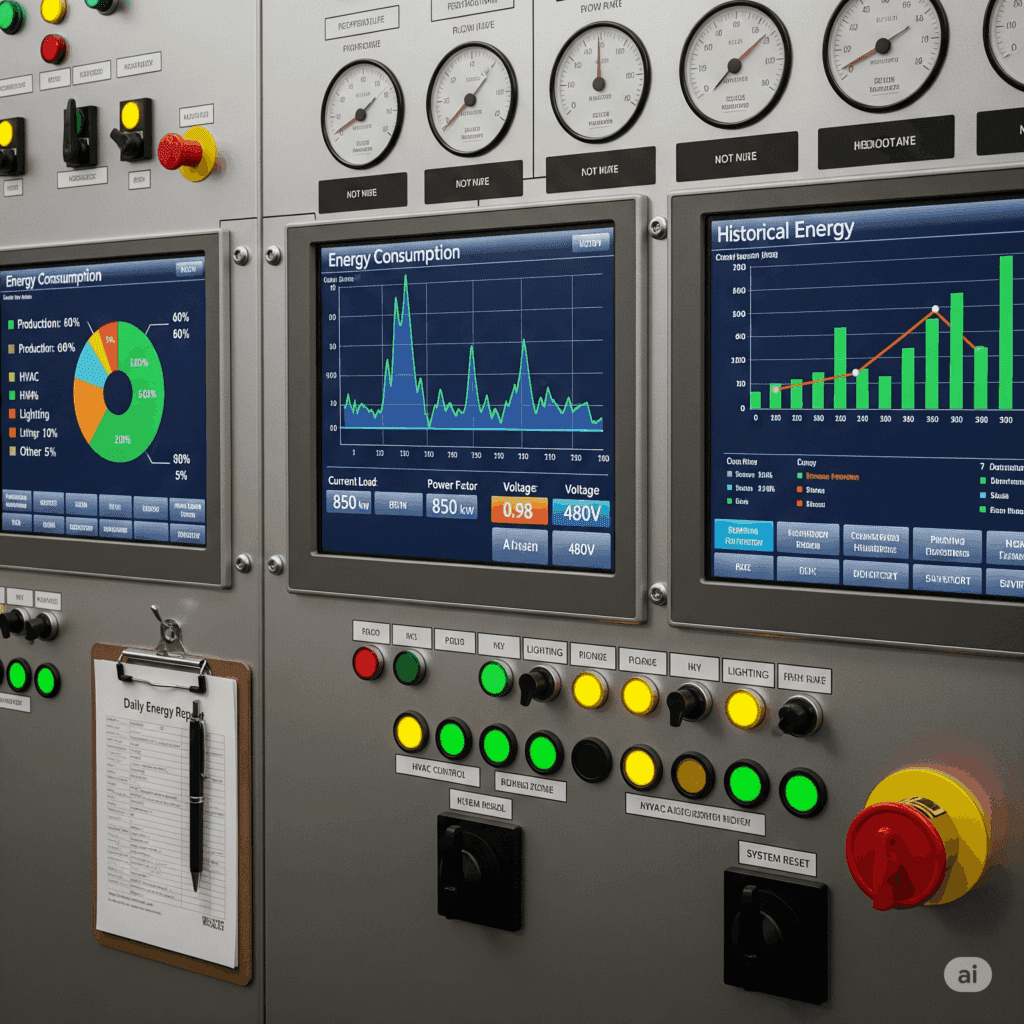 painel controle economia energia 