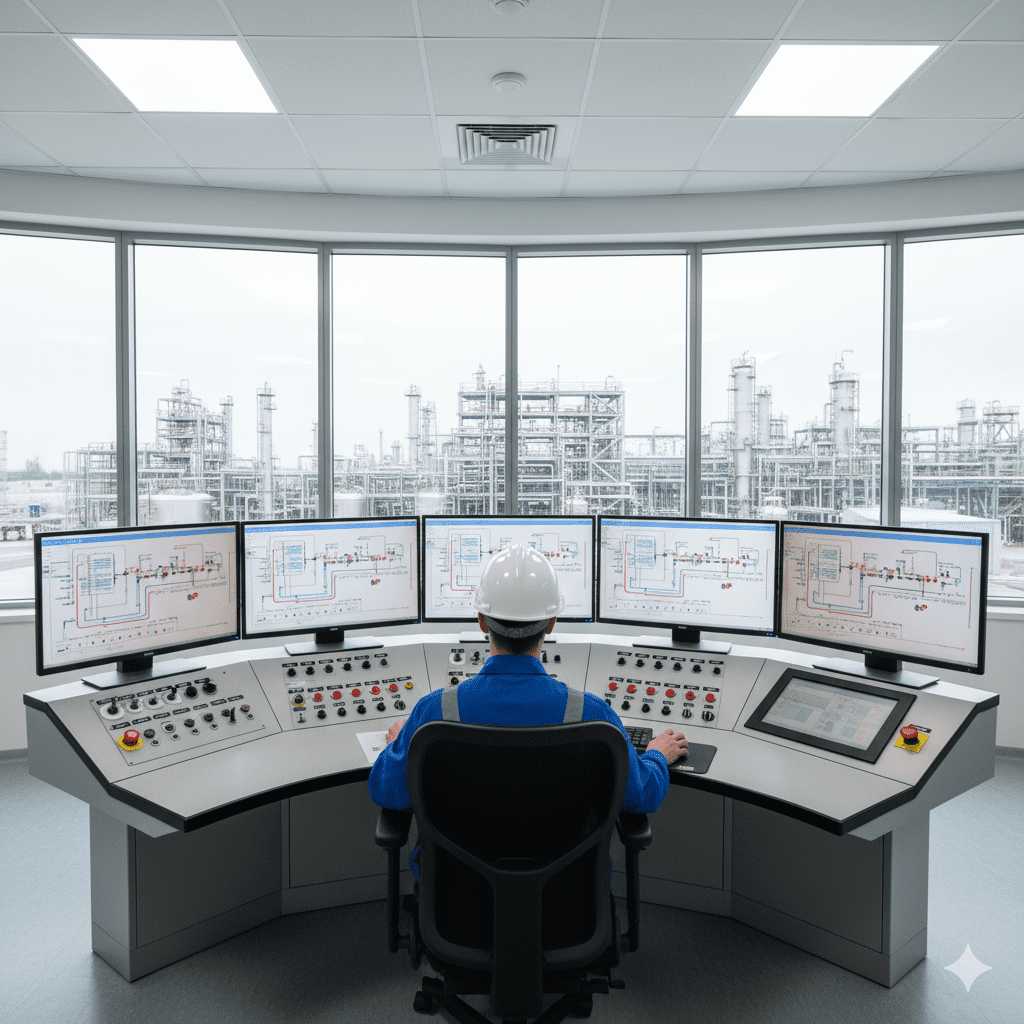 painel controle processos contínuos