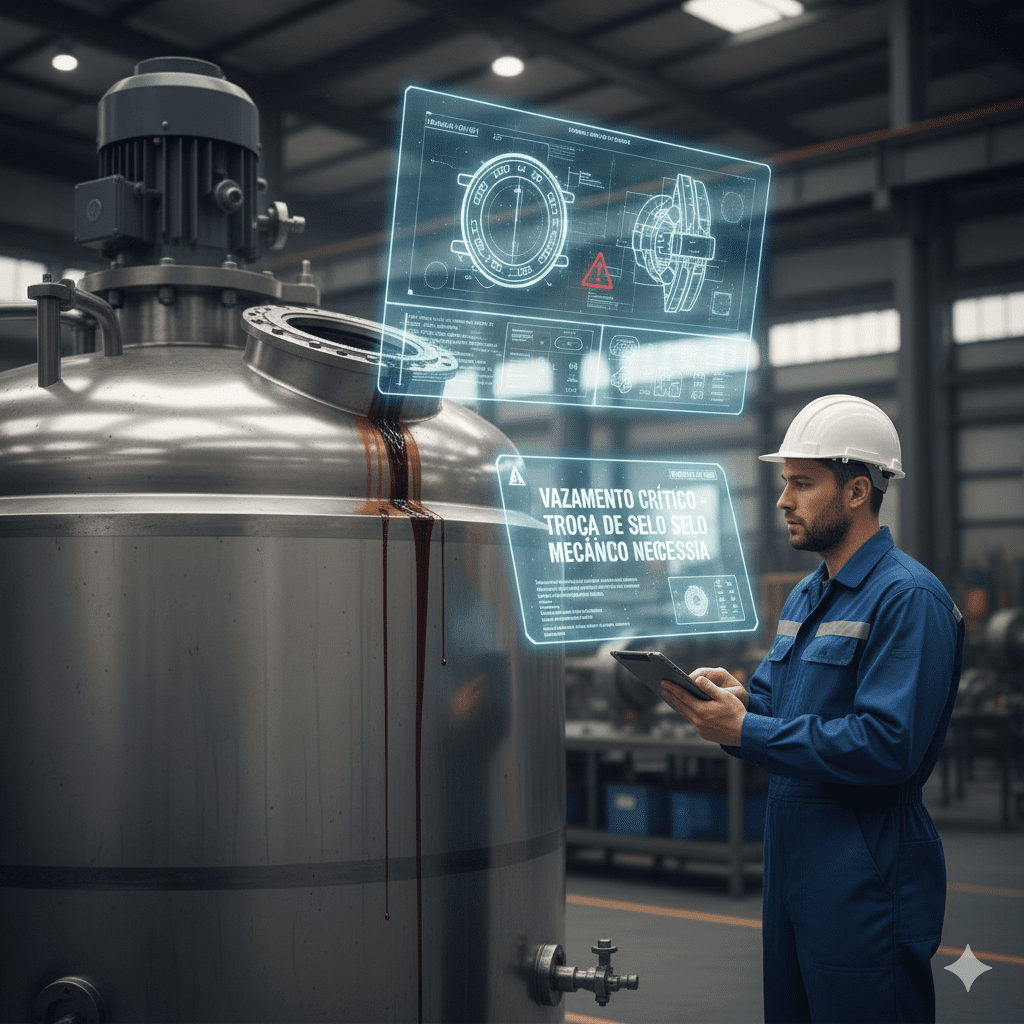 troca selo mecânico agitador