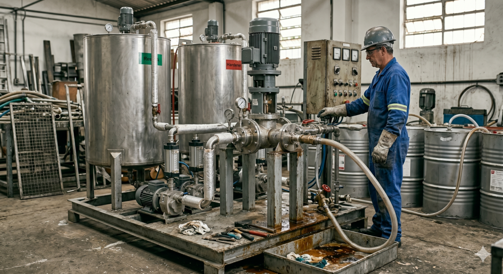 misturador de resina