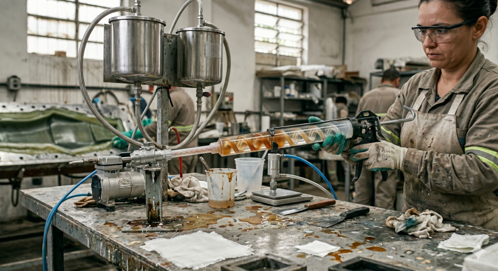 misturador de resina