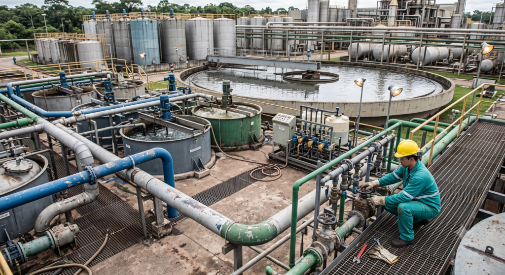 estação de tratamento de água industrial