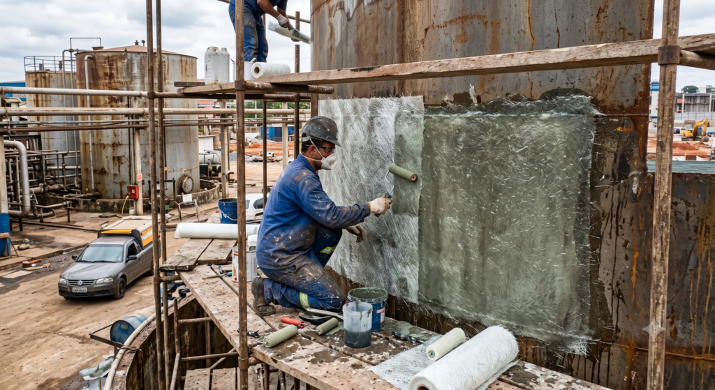 revestimento em fibra de vidro para tanques