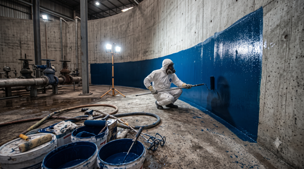 revestimento para tanque de concreto